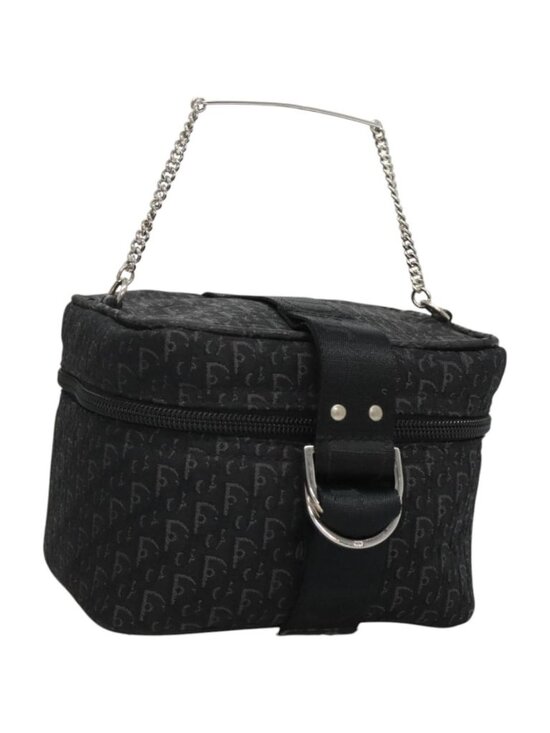 Christian Dior Handbags - Christian Dior Trotter Canvas Vanity Chain Pouch Black Silver